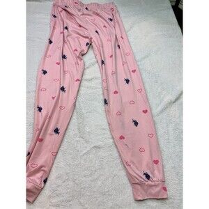 US Polo Assn Pajama Pants Women's Large  Jogger Lounge Sleep Elastic Waist. Pink